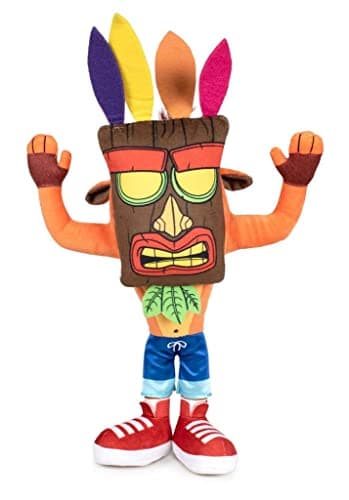 Image of Play by Play Crash Bandicoot Plush Toy with Original Activision Videogame aku Mask 32 cm Multi-Coloured