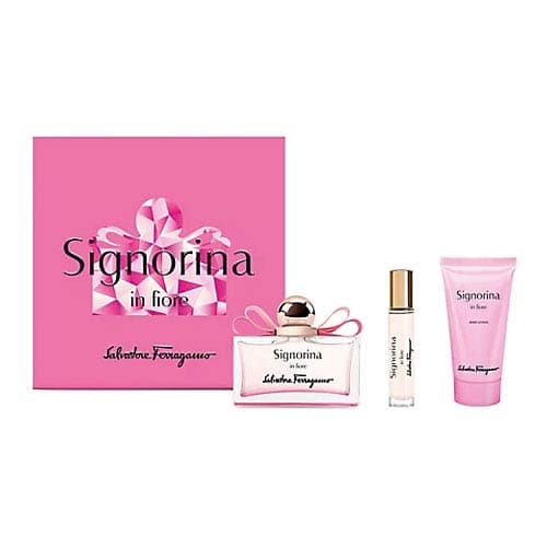 Image of Salvatore Ferragamo Signorina In Fiore Women gift Set: Eau De Toilette 100ml + Body Lotion 50ml + Eau De Toilette 10ml