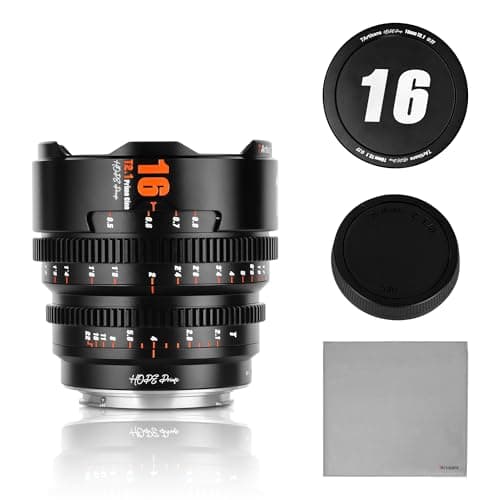 Image of 7artisans 16mm T2.1 Professional Cinema Lens S35 Frame Compatible for Fuji X-Mount, for FUJIFILM X-S20/X-T5/X-H2/X-T4/X-H2S/X-T3/X-S10(Black)