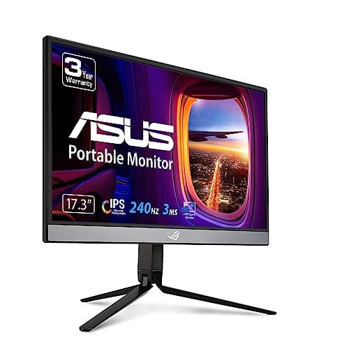 Image of ASUS ROG Strix 17.3" 1080P Portable Gaming Monitor (XG17AHP) - Full HD, IPS, 240Hz, 3ms, Adaptive-Sync, Smart Case, ROG Bag & Tripod, USB-C Power Delivery, Micro HDMI, For Laptop, PC, Phone, Console