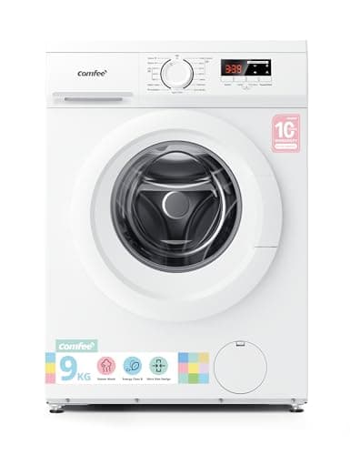 Image of COMFEE' Freestanding Washing Machine,9KG Load,1400RPM,Steam Wash,Slim Design,Quick Wash,BLDC Durable Inverter Motor,White-CFE12EW90/W