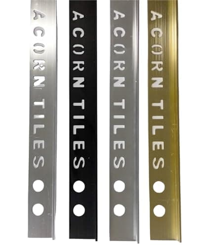 Image of 12.5mm Aluminium Metal Tile Trim L Shape 250cm Long 4 Colours (10, Brushed Gold)
