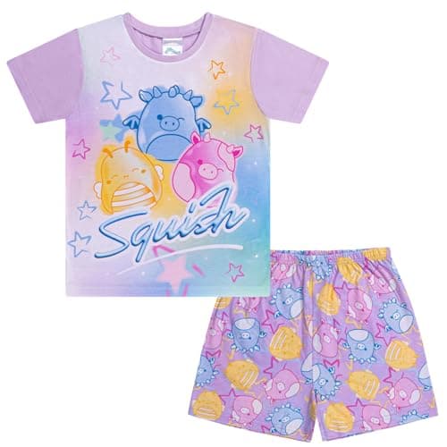 Image of Squishmallows Short Pyjamas for Girls, Squish Squad Nightwear