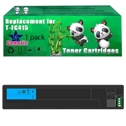 Image of Replacement T-FC415 Toner Cartridges Compatible for Toshiba E-Studio 2515 AC 4515 AC 3015 AC 5015 AC 3515 AC Printers, Up to 38000 Pages, Vivid Colors, Contains Chip (1 Pack Cyan)
