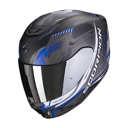 Image of Scorpion Exo 391 Haut Matt Black Silver Helmet Blue S