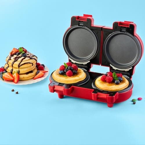 Image of Heat & Eat 2-in-1 Waffle & Pancake Maker - Features: Easy Clean Detachable Non-stick Cooking Plates, Makes Perfect Pancakes Everytime, Two Plates To Cook 2 At A Time