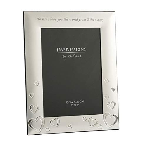 Image of Juliana Photo Frame 2 Tone Silverplated Hearts 6" x 8"