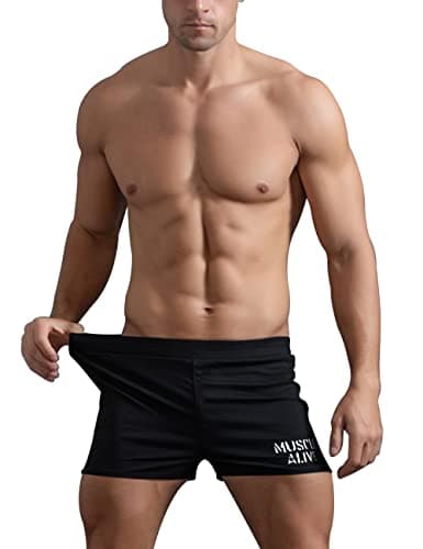 Image of Muscle Alive Mens Gym Bodybuilding Workout Sports Shorts Fitness 3" Shorts Cotton Black L