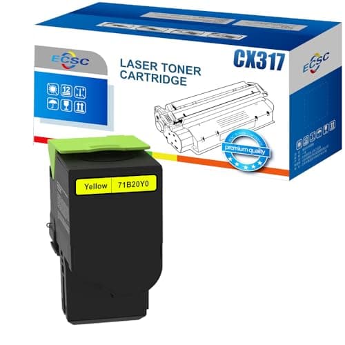 Image of ECSC Toner Cartridge For Printer, Compatible With Lexmark CS317dn CS417dn CS517de CX317dn CX417de CX517de (Yellow, 1-Pack)