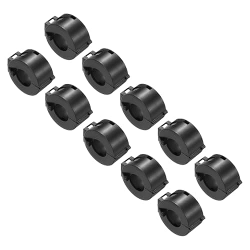 Image of sourcing map 10Pcs Ferrite Filter Ring Core RFI EMI Noise Suppression Cable Clip ID 15mm for Electronic Devices, Industry, Black