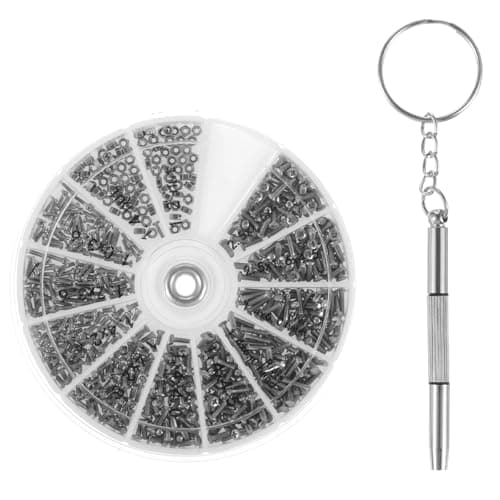 Image of 600 Pcs Eyeglass Repair Kit with Screws Tiny Sunglasses Screws, Stainless Steel Glasses Repair Kit with Precision Screwdriver Universal Sunglass Tightener Tool for Eye Glass Repairing Jewelry Watch