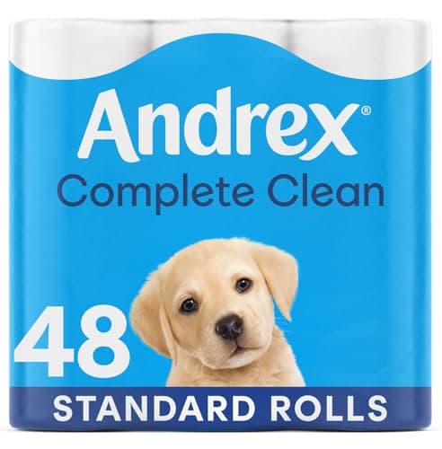 Image of Andrex Complete Clean Toilet Roll 48 Rolls (Previously Andrex Classic Clean Toilet Tissue) Unbeatable Toilet Paper with Unique 3D Wave, FSC Certified