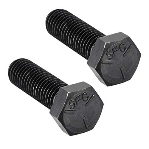 Image of sourcing map 1/2''-13 x 1-3/4'' Hex Head Screw Bolts Fastener Grade 5 UNC Carbon Steel Black 2pcs