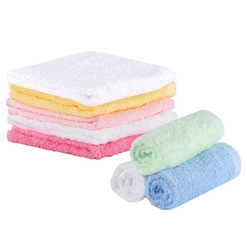 Image of Lanjue 8 Pack Flannel Face Cloth, 10 x 10 inch Soft Bamboo Face Cloth Face Towels Reusable Facial Cleansing Cloths Baby Wash Cloth for Women Kids Adult Spa Sport Beauty Routine
