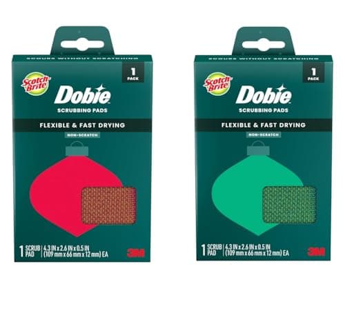 Image of Scotch-Brite Washing Up Kitchen Sponge, Pack of 2 Festive Colours 1 Red 1 Green, non scratch delicate surface Dish Sponge for Efficient and Safe Cleaning