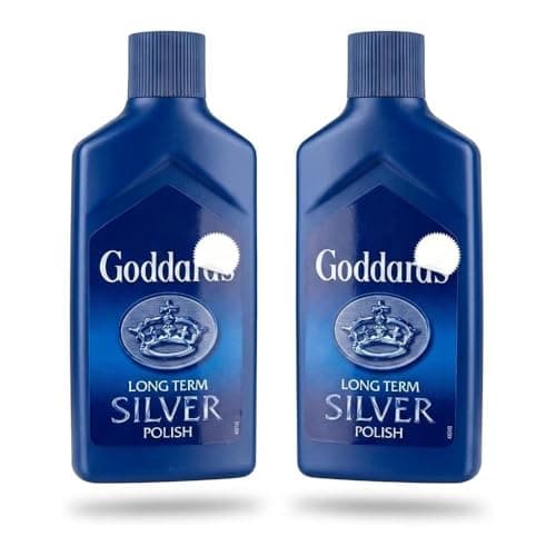 Image of Goddards Long Term Silver Polish 125ml Pack of 2, Premium Cleaner and Tarnish Remover Solution for Jewellery, Antique Cutlery, Plate and Household Metals, Protective Shine Restorer