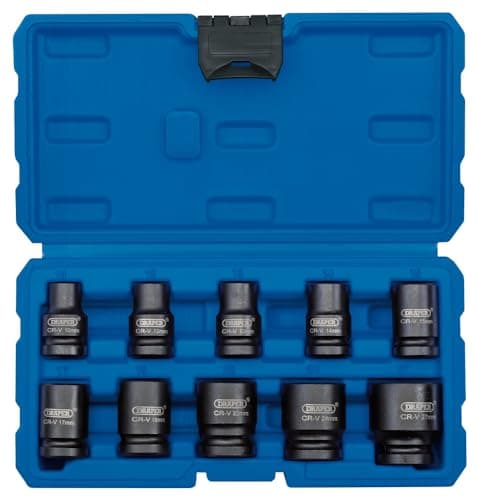 Image of Draper 83092 410/10/MM 1/2" Sq. Dr. Metric Impact Socket Set (10 Piece)