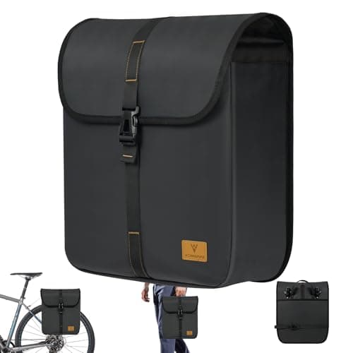 Image of Alaoo Bike Bags for Bicycle Rear Rack, 19-24L Large and Water-Resistant Bike Rack Bag, Flip-Top Rear Pannier Bag Expandable Capacity for Cycling Touring Travelling