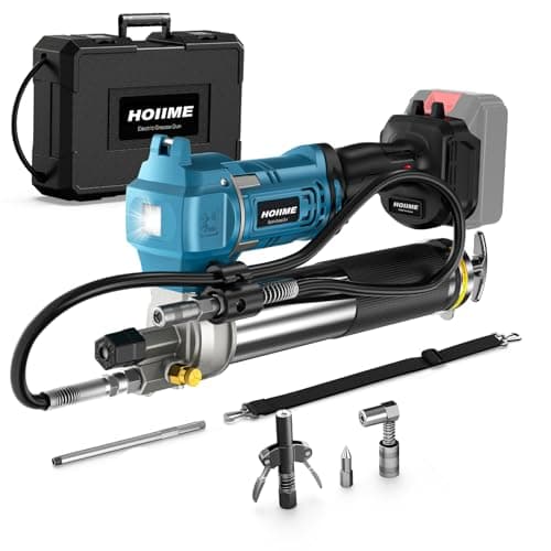 Image of HOIIME Cordless Grease Gun for Makita 18V Battery, High-Efficiency 7 Oz/Min 12000 PSI Grease Gun Kit with 100cm High-Pressure Hose, Perfect for Trucks, Farms, Construction and DIY (Without Battery)