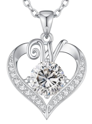 Image of LOUISA SECRET Necklaces for Women A-Z Capital Initial Love Heart Pendant with 18K Gold Plated,Personalised Jewellery Gifts for Women Wife Her Mum Anniversary Birthday Mother's Day