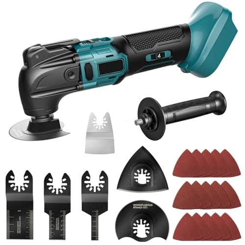 Image of Oscillating Multifunction Tool Compatible with Makita 18V Battery, Cordless Multifunction Tools with Brushless Motor, 6 Variable Speeds for Scraping Cutting Polishing (Without Battery)
