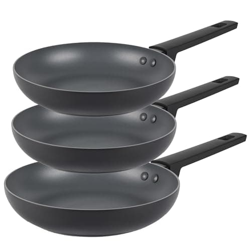 Image of Russell Hobbs 3pc Frying Pan Set – 20/24/28 cm, 10 x Tougher Non-Stick*, Induction Suitable, High-Performance Easy Clean, Metal Utensil Safe, Little/No Oil, 5 Year Guarantee, Shield Collection