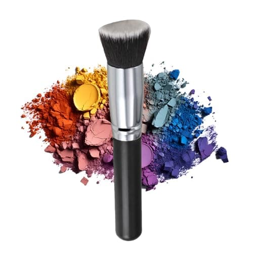 Image of TRIXES Flat Top Kabuki Make Up Brush - for Liquid, Powder or Cream Makeup - Blender Buffer Brush for Foundation, Blusher and Concealer - Premium Quality Synthetic Bristles