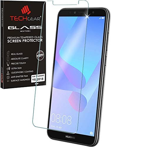 Image of TECHGEAR GLASS Edition for Huawei Y6 2018 Genuine Tempered Glass Screen Protectors Guard Cover Compatible with Huawei Y6 (2018)