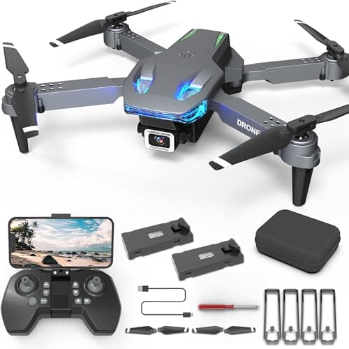 Image of Drone with Camera for Kids/Adults/Beginners | T28 Foldable RC Quadcopter Toys, Birthday Present for Boys Girls with 26-30 Mins Flight (w/2 Modular Batteries and Carrying Case)