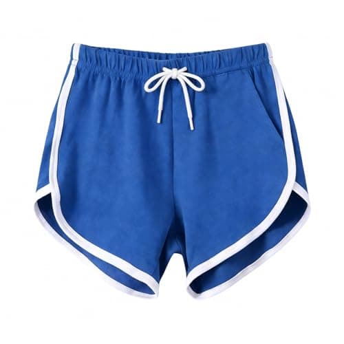 Image of Womens Yoga Dance Shorts Summer Hot Pants Cycling Hiking Sexy Sport Shorts Ladies Workout Gym Running Joggers Trousers Elastic Waist Casual Short Loose Lightweight Breathable Beach Pants S-3XL Blue