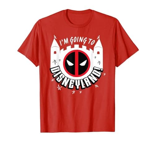 Image of Marvel Studios Deadpool & Wolverine I'm Going to Disneyland T-Shirt, Men, Red, X-Large