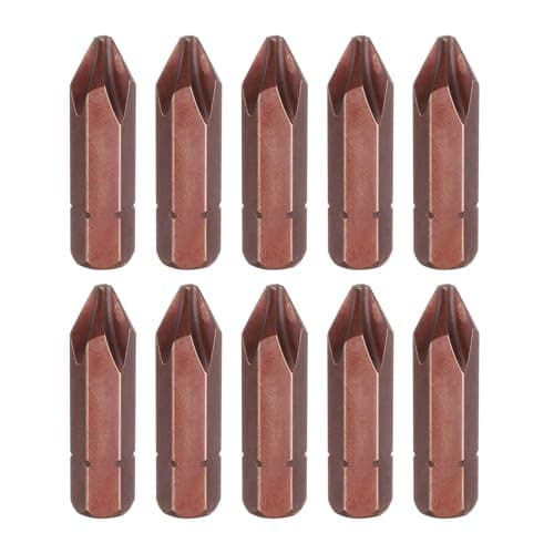 Image of sourcing map 10pcs PH2 Phillips Screwdriver Bit 5/16" Hex Shank 32mm/1.26" Length Magnetic Cross Head Hex Bits S2 Steel Screw Driver Bit for Impact Electric Screw Driver Power Tools, Red