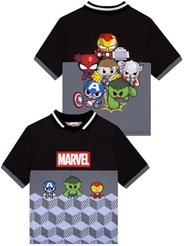 Image of Marvel T Shirt, The Avengers Football Shirt for Boys, Oversized Boys’ T-Shirts, Boys Clothes, Multicolour 5-6 Years