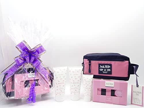 Image of Jack Wills Travel Bag Gift Set - Includes Floral Scented Body Wash, Spray & Soap, Jack Wills Card Holder & Lip Balm Ladies Gift Set, Gift Hamper