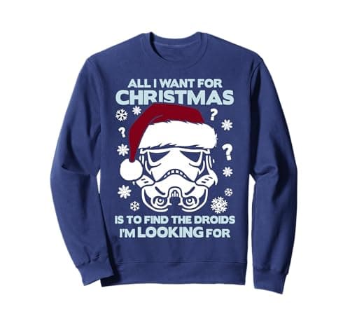 Image of Star Wars Trooper Find The Droids For Christmas Text Sweatshirt