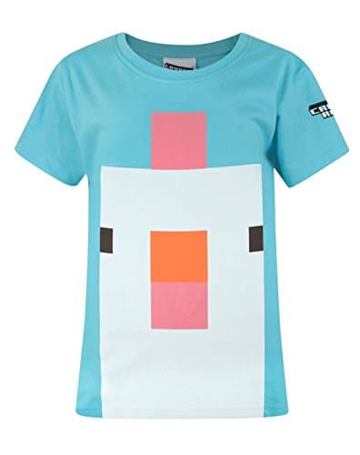 Image of Crossy Road Chicken Face Girl's T-Shirt (5-6 Years) Blue