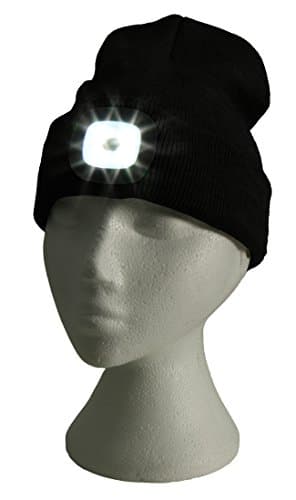 Image of Lifemax Black Lighted Hat, Warm Beanie, integrated USB Rechargeable LED light, 3 Power Levels
