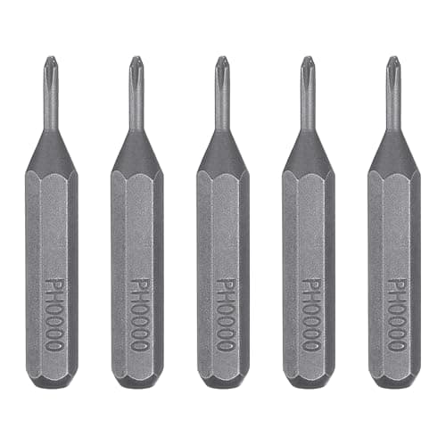 Image of sourcing map 5pcs PH0000 Phillips Screwdriver Bit 5/32" Hex Shank 28mm Length S2 Steel Magnetic Cross Head Hex Screw Driver Bits for Electric Manual Screwdrivers Precision Repair