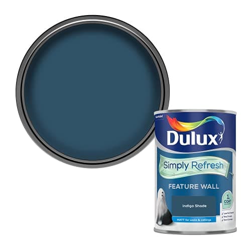 Image of Dulux 5569243 Simply Refresh Feature Wall Matt Emulsion Paint - Indigo Shade - 1.25L