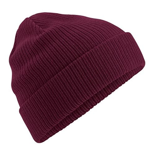 Image of Beechfield B50N Organic Cotton Beanie - Eco-Friendly, Unisex Hat Burgundy