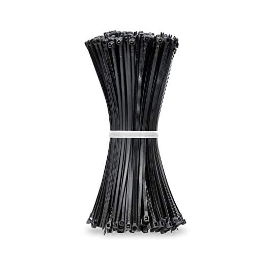 Image of Beshine Black Cable Ties, 200mm x 3.6mm, Pack of 500, 8" Tie Wraps - Self Locking, Strong Nylon Zip Ties for Home Office Garage and Workshop