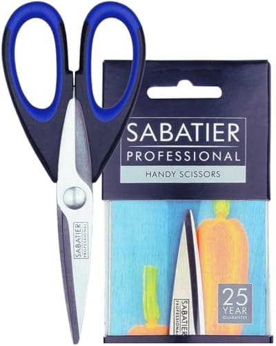 Image of Sabatier Professional 15cm Handy Scissors – Heavy Duty Stainless Steel Multipurpose Cutting Tool with Soft Nonslip Grip Handles. Perfect for Herbs, Paper, Crafting & Household Tasks. Dishwasher Safe