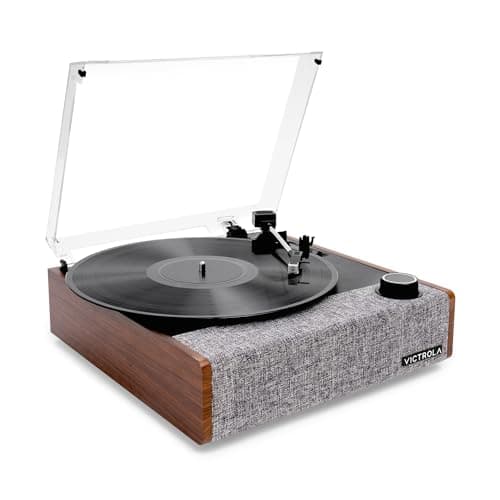 Image of Victrola Eastwood II Record Player, Walnut Finish Turntable with Speakers, Bluetooth 5.1 and Vinyl Stream Technology, Vintage Style 3-Speed Vinyl Player, Audio Technica AT-3600LA Cartridge