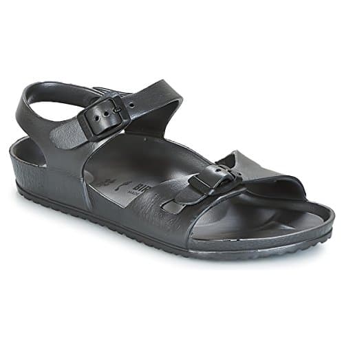 Image of Birkenstock Rio, Girl's Slingback Sandals, Grey (Metallic Anthracite Metallic Anthracite), 8.5 Child UK (26 EU)