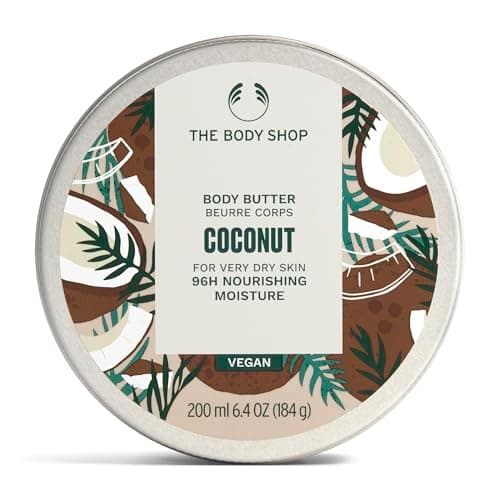 Image of The Body Shop Coconut Body Butter (1x 200ml), Body Moisturiser with Shea Butter, Body Cream for Very Dry Skin, 96H Nourishing Moisture, Body Care for All Skin Types, Vegan Formula