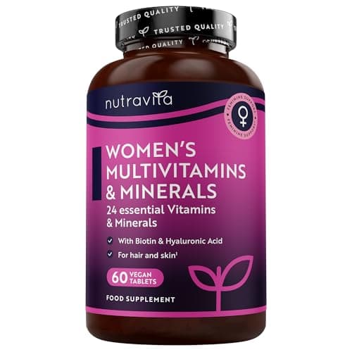 Image of Nutravita Multivitamin Tablets for Women for 2 Months of Supply, Essentials Womens Vitamins and Minerals with Hyaluronic Acid Biotin Vitamin B Complex, Vegan Vitamins for Hair, Skin, Immune System