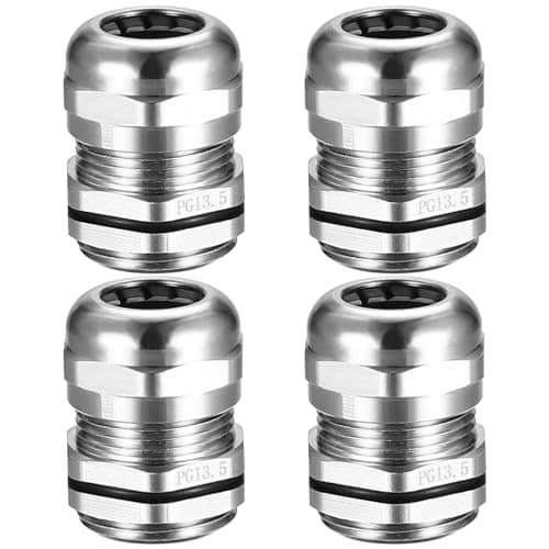 Image of M20 Cable Gland, 4 Pcs PG13.5 Metal Cable Glands Joints, Waterproof Adjustable Cables Connector, Brass Wire Glands Joints for 6-12mm Dia Cables Range - PG13.5/M20