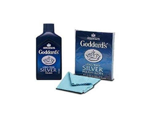 Image of Goddards Polishing Kit Long Term Silver Polish Cloth and Silver Polish Cleaner JEWELLERY