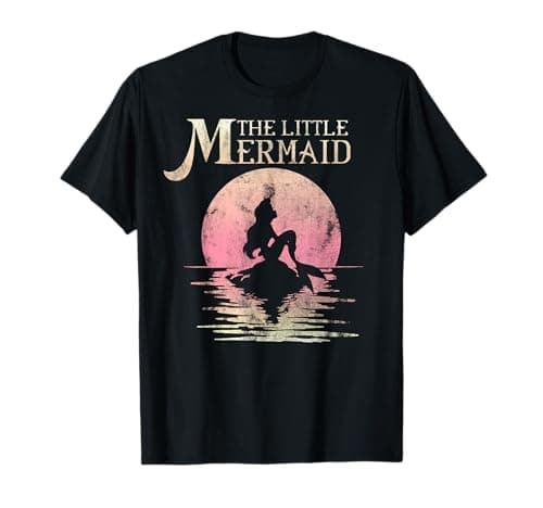 Image of Disney The Little Mermaid Ariel Rock Moon Silhouette T-Shirt T-Shirt