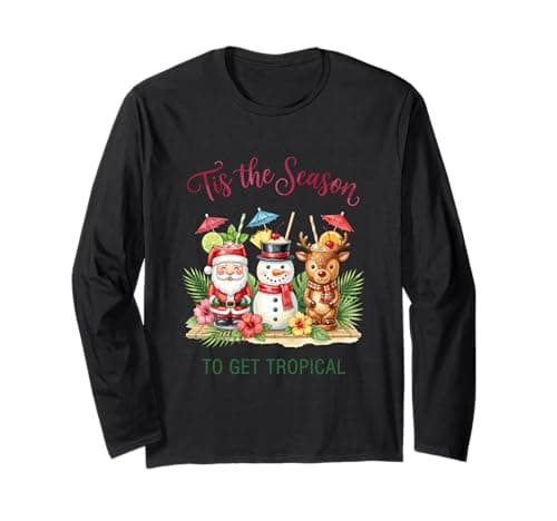 Image of Christmas in July Tis The Season to Get Tropical Long Sleeve T-Shirt